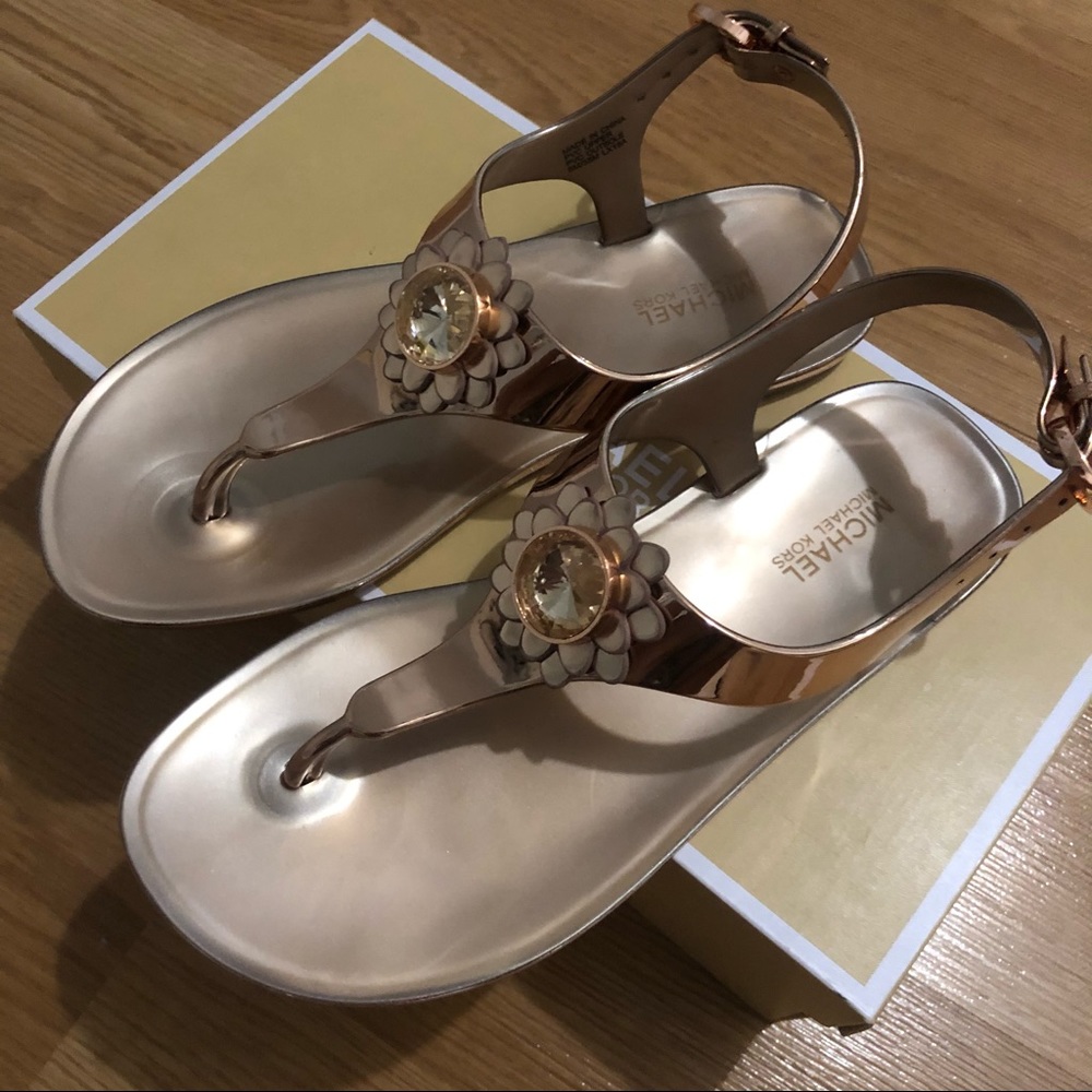 NWB: Michael Kors Jelly Sandals Rose Gold